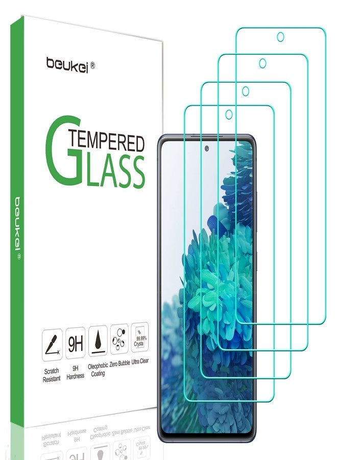 beukei (4 Pack) Compatible for Samsung Galaxy S20 FE 5G / Galaxy S20 FE 5G UW [ Not Fit S20/S21FE/S21] Screen Protector Tempered Glass,Touch Sensitive,Case Friendly, 9H Hardness - Image 1