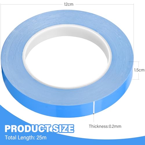 HOAOH Thermal Adhesive Tape, 25m x 15mm x 0.20mm Double Side Thermal Tapes Cooling Heatsink Pad Apply to LED, IGBT IC Chip Computer CPU GPU Modules MOS Tube SSD Drives - Image 3