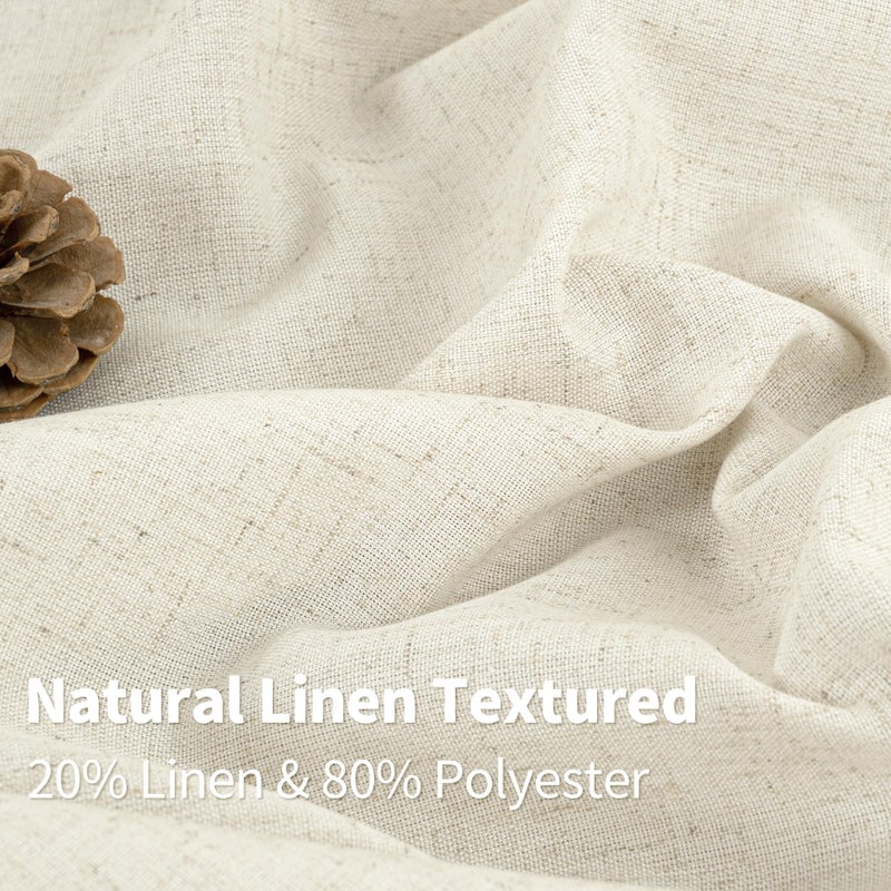 YoungsTex Natural Linen Curtains 63 Inch Length 2 Panels for Living Room, Light Filtering Drapes Semi Sheer with Grommet No See Through Privacy for Bedroom, 52 X 63 Inch - Image 4