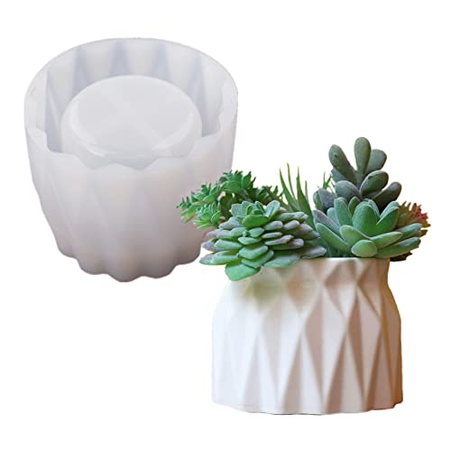 Anktily Dried Flowers Vase Concrete Flower Pot Silicone Mold Succulent Plants Cement Plaster Clay Mold Candle Jar/Pen Container/Makeup Brush Storage Mould - Image 1