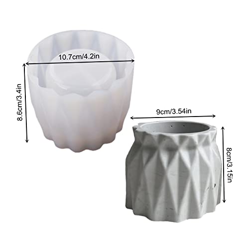 Anktily Dried Flowers Vase Concrete Flower Pot Silicone Mold Succulent Plants Cement Plaster Clay Mold Candle Jar/Pen Container/Makeup Brush Storage Mould - Image 2