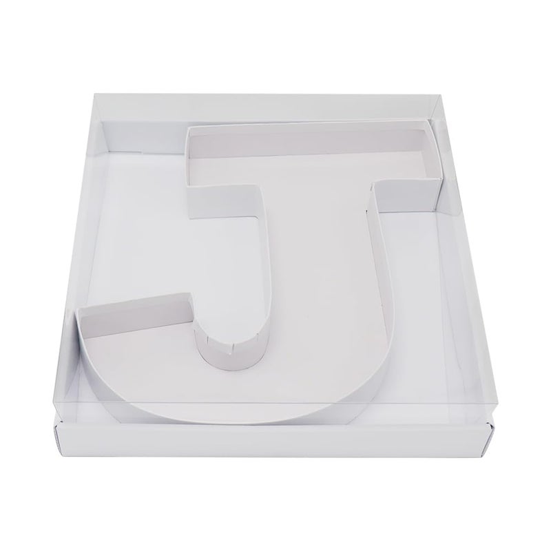 WENPACK WENPACK 125 Cardboard Letter Shaped Mache Decorative Strawberries Fillable Sweets Candy Box with Clear Lid White J 