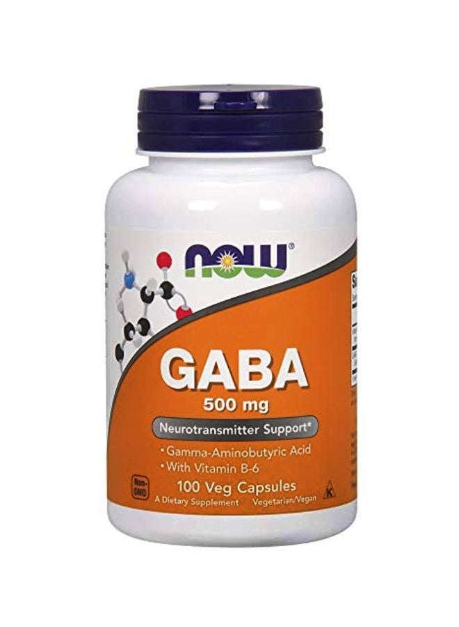 now Gaba Dietary Supplement 500 mg - 100 Veg Capsules - Image 1