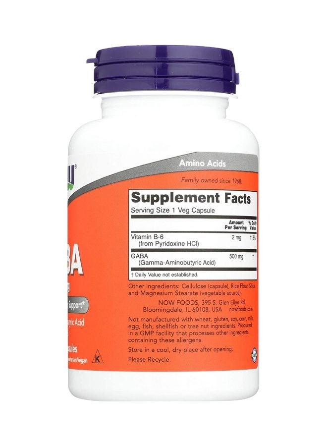 now Gaba Dietary Supplement 500 mg - 100 Veg Capsules - Image 3