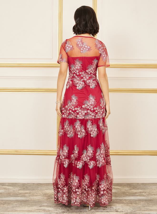 Styli Floral Overlay Maxi Dress  - Image 4