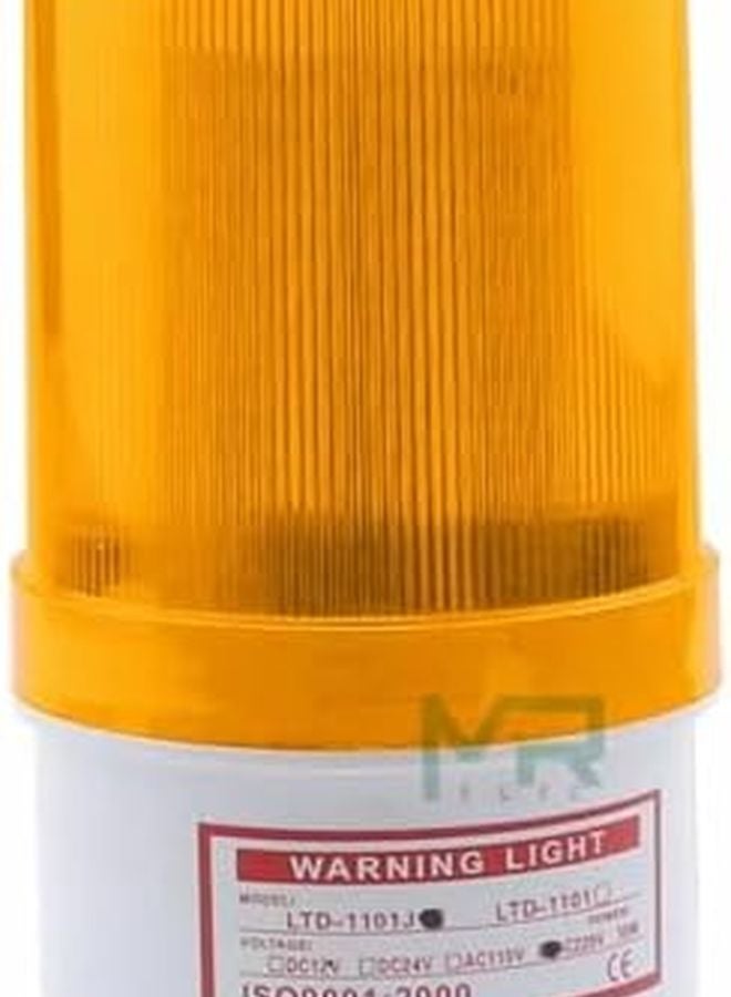 LED Strobe Alarm Warning Light Rotating With Sound 110V Yellow Strong Magnetic Base - Image 1