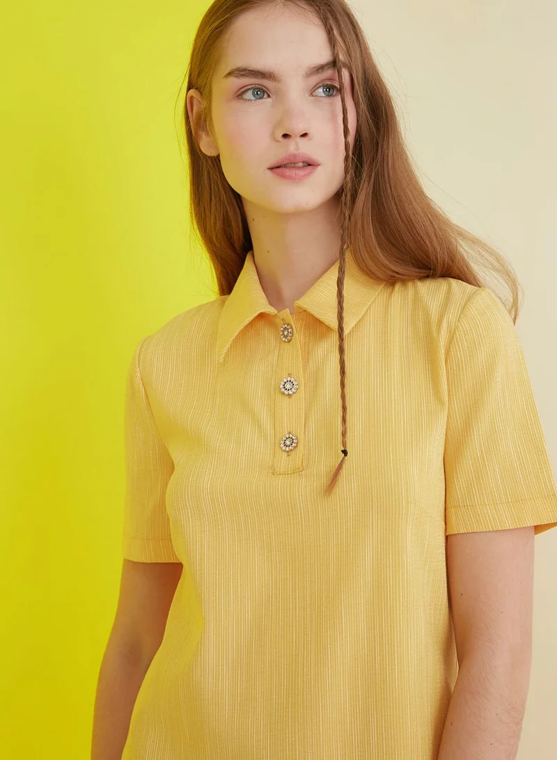 trendyol Pleated Shirt Dress