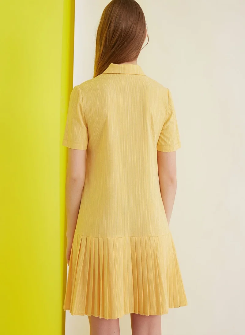trendyol Pleated Shirt Dress