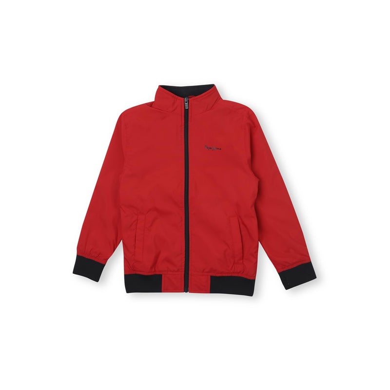 Pepe Jeans Boys Red Full Sleeve Lightweight Jacket - Image 3