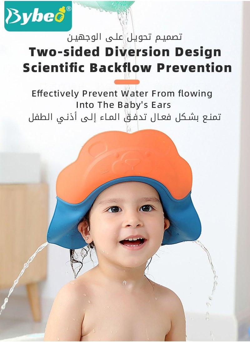 Bybeo 3Pcs Baby Silicone Adjustable Shower Cap, Infant Bath Washing Hair Shampoo Cup, Toddler Hairs Scalp Massager Shampooing Brush  - Image 4