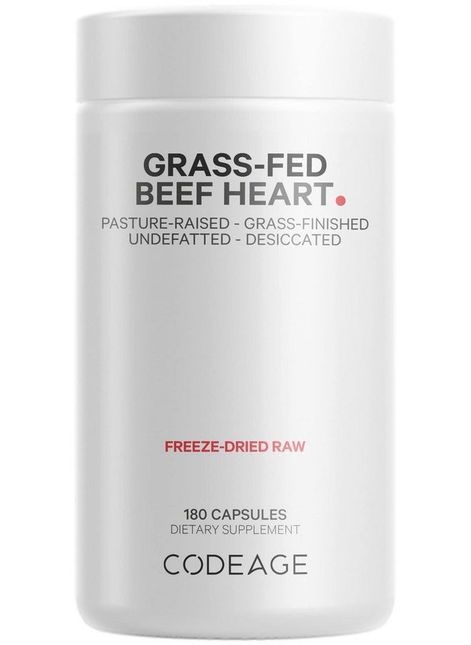 Codeage Codeage Grass Fed Beef Heart Supplement - Freeze Dried, Non-Defatted, Desiccated Glandular Supplements - Bovine Meat & Liver Pills - Beef Vitamins for Heart - Non-GMO -180 Capsules  - Image 1