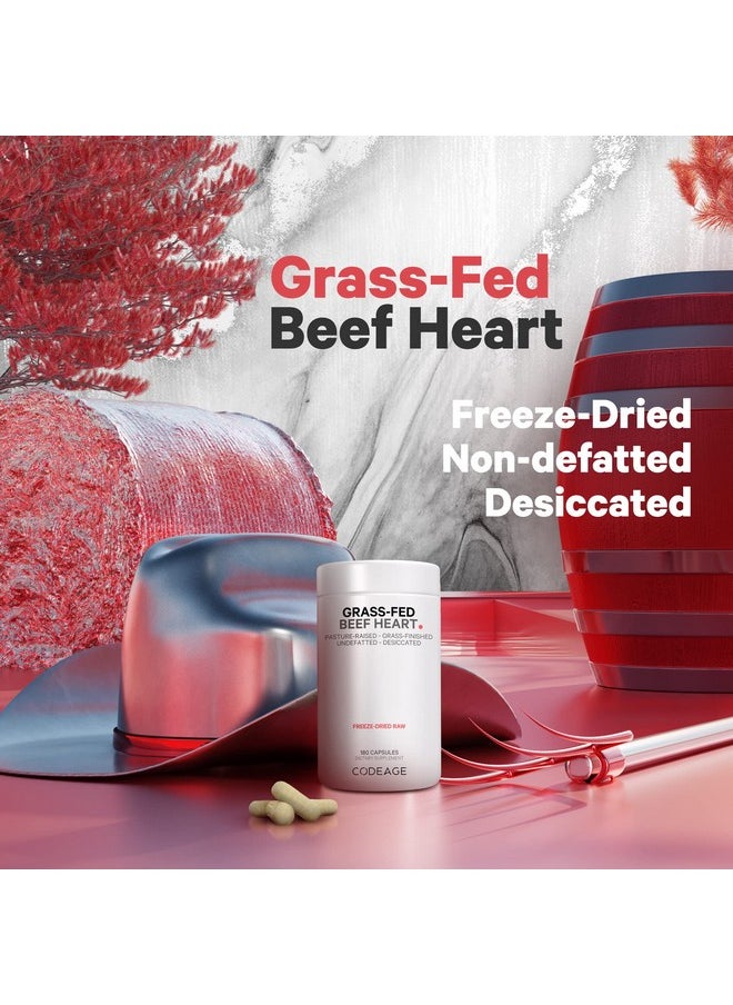 Codeage Codeage Grass Fed Beef Heart Supplement - Freeze Dried, Non-Defatted, Desiccated Glandular Supplements - Bovine Meat & Liver Pills - Beef Vitamins for Heart - Non-GMO -180 Capsules  - Image 3