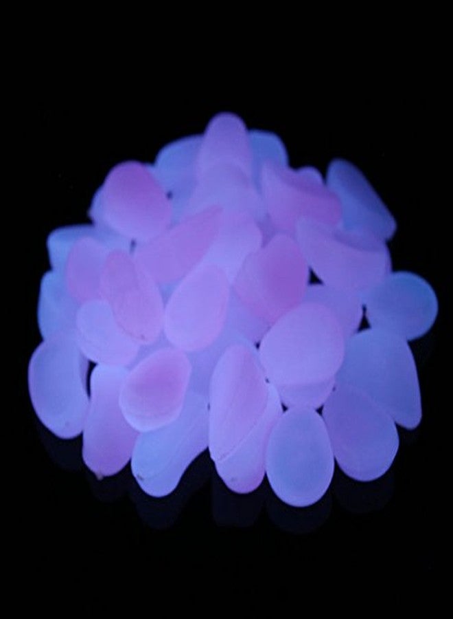 Shiny Stone 100pcs Glow in The Dark Fish Tank Aquarium Pebbles,Rocks, Glowing Gravel Luminous Stones for Aquarium Succulent Garden Gift Decoration, 305g/0.67lbs, 4/5''-1 1/2'' (Rose) - Image 2