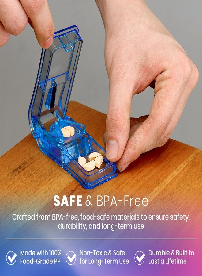 MEDca Pill Cutter - V- Grip Pill Crusher and Cutter for Vitamins, Big & Small Pills, and Medication - Transparent Pill Splitter with Pill Holder Case to Split - Image 5