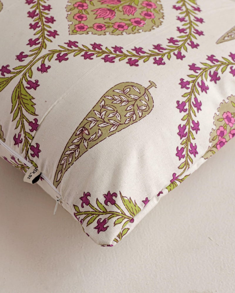 Clasiko Premium Cotton Decorative Throw Cushion Covers for Sofa Living Room ; Set of 5; 22x22 Inches; Spring Petals - Image 4