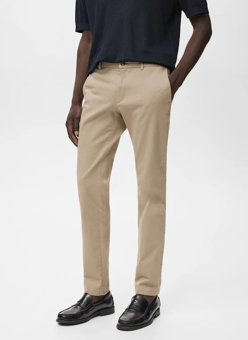 Mango Man Barna slim-fit twill chino trousers