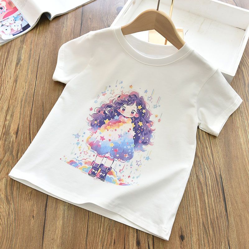 Pure Cotton Children'S Short-Sleeved T-Shirt Summer 2026 New Cute Baby Cartoon Casual Tops For Young Girls - Image 1