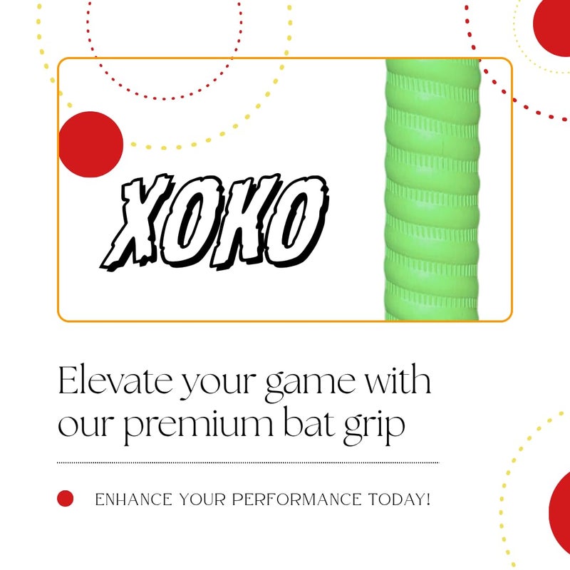 xoko Cricket Bat Coil Grip, Anti-Slip Rubber Handle, Ultra Tacky Performance Grip for Enhanced Control, Pack of 1 (GREEN) - Image 3