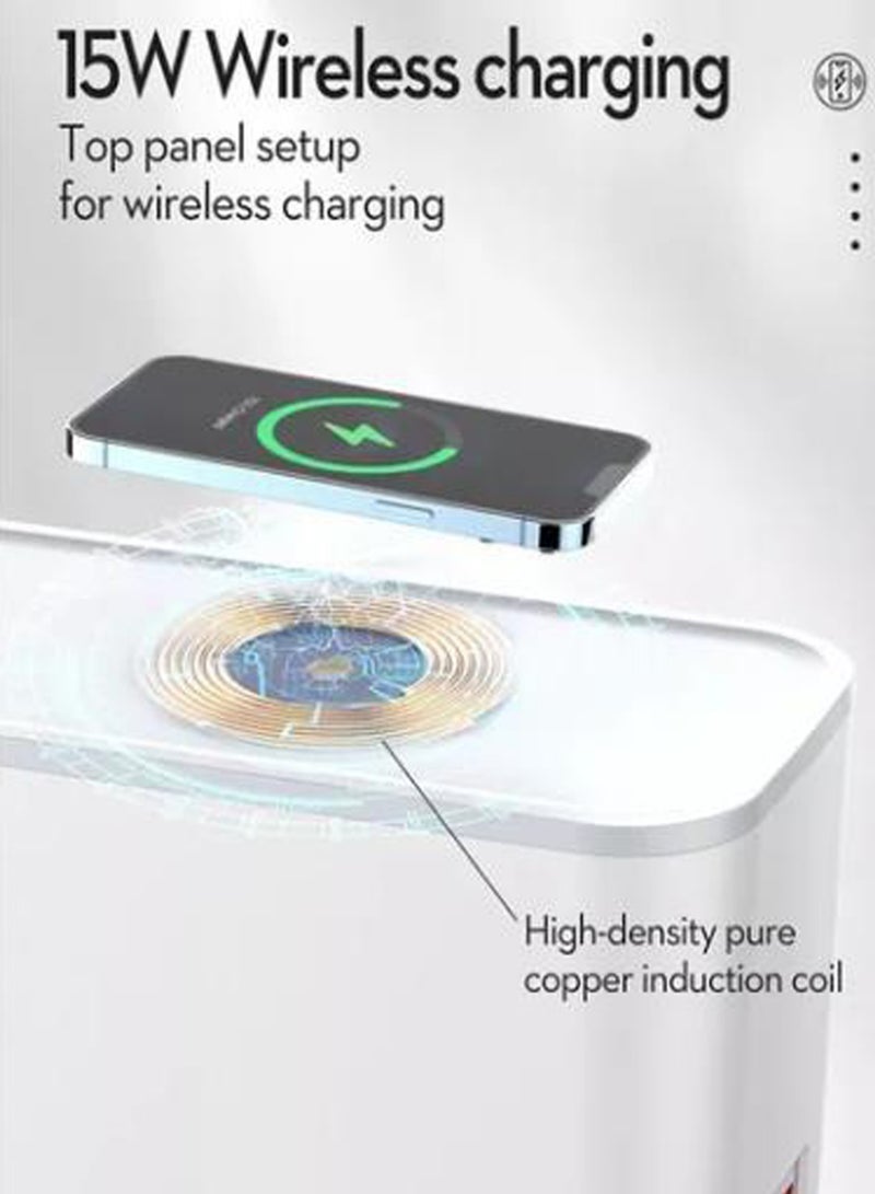 ريبنيو شاحن مقبس طاقة سطح المكتب اللاسلكي مع منفذين USB + PD و 5 شرائط طاقة - Image 3