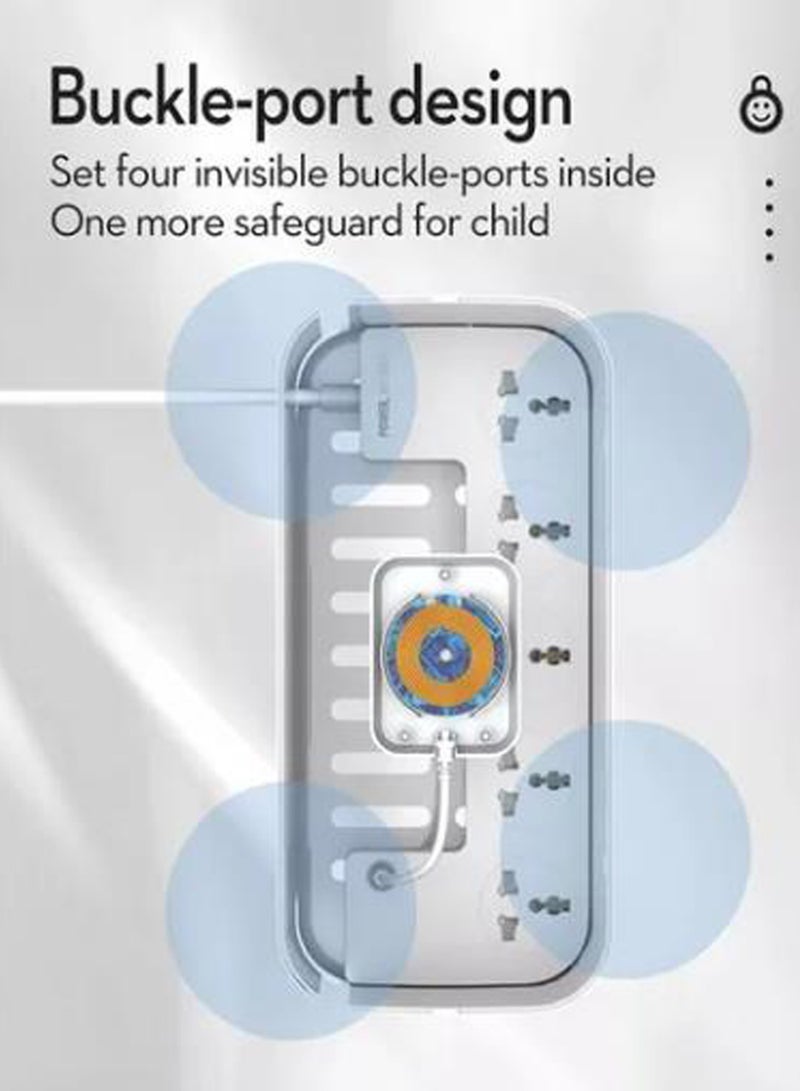 ريبنيو شاحن مقبس طاقة سطح المكتب اللاسلكي مع منفذين USB + PD و 5 شرائط طاقة - Image 5