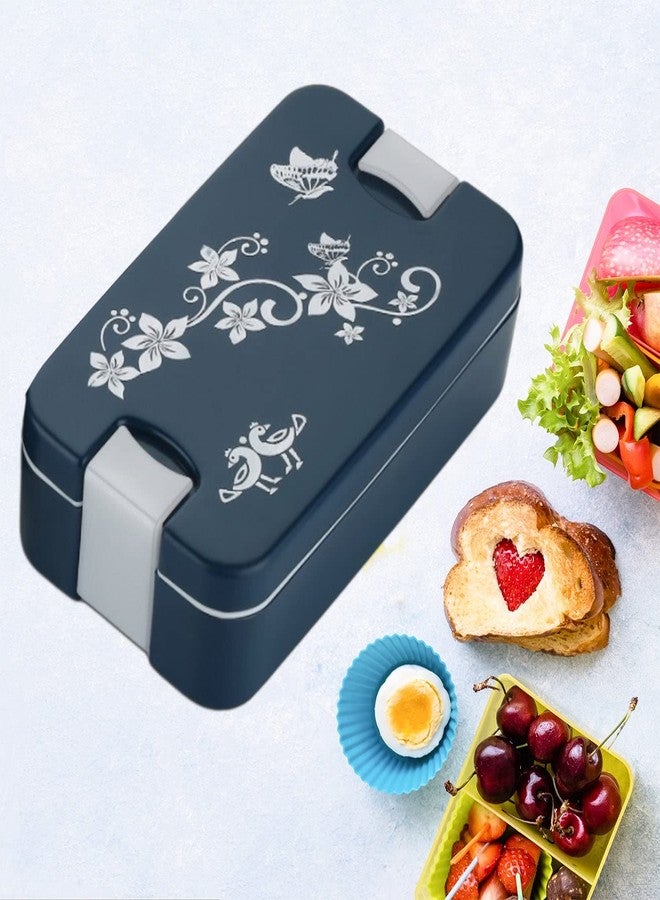 zingware Airtight Lunch Box 2 Compartment Lunch Box Leak Proof Food Grade Material Lunch Box Modern Appearance & Compact Lunch Box with Spoon - Image 4