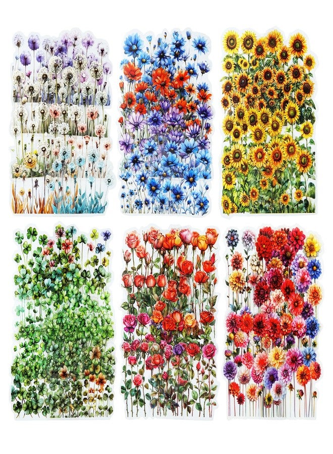 AuriicLeaf AurriiLeaf Viewing Flowers PET Sticker Set, 120PCS Floral Ephemera for Scrapbooking, Journaling, Crafting, DIY Projects, Diaries, and Art Supplies - Image 1