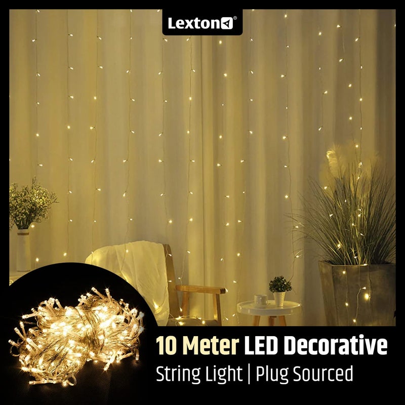 Lexton Lexton 10 Meter Decorative LED String Light Plug Sourced for Indoor Outdoor Decorations Warm White Pack of 1  - Image 2