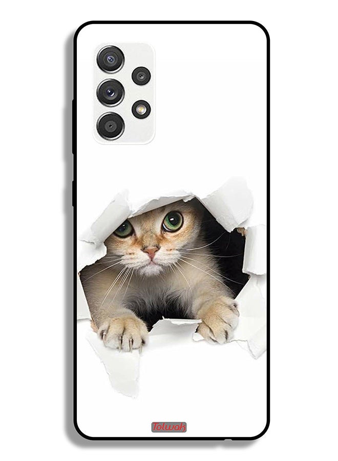 Tolwak Samsung Galaxy A32 5G Protective Case Cover Cat Appearing - Image 1