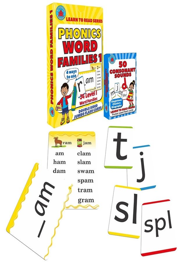 Brainy Bug Resources Learn to Read | Phonics Word Families | 34 Word Families Level 1 | Plus 50 Consonant Sounds | Use 4 Ways - Image 1
