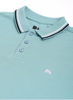 Dennis Lingo Aqua Regular Fit T-shirt for Men - 100% Cotton, Solid, Polo Collar, Polo Neck, Half Sleeves, Knitted, Casual,  - Image 5
