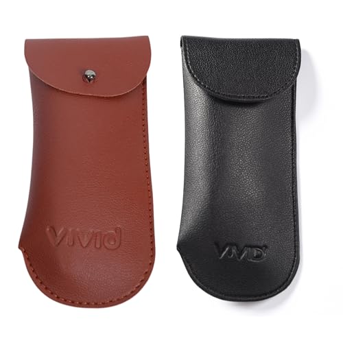 VIVID Vision Unisex Adult Lightweight Eyewear Specs Case Cover | Protect Eye Glasses | Chashma Dibbi | Spectacle Box | Pouch | Closure - Valpro -tape | Artificial Leather | D-20 | BLACK-BROWN - Image 1