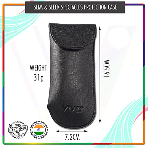 VIVID Vision Unisex Adult Lightweight Eyewear Specs Case Cover | Protect Eye Glasses | Chashma Dibbi | Spectacle Box | Pouch | Closure - Valpro -tape | Artificial Leather | D-20 | BLACK-BROWN - Image 3