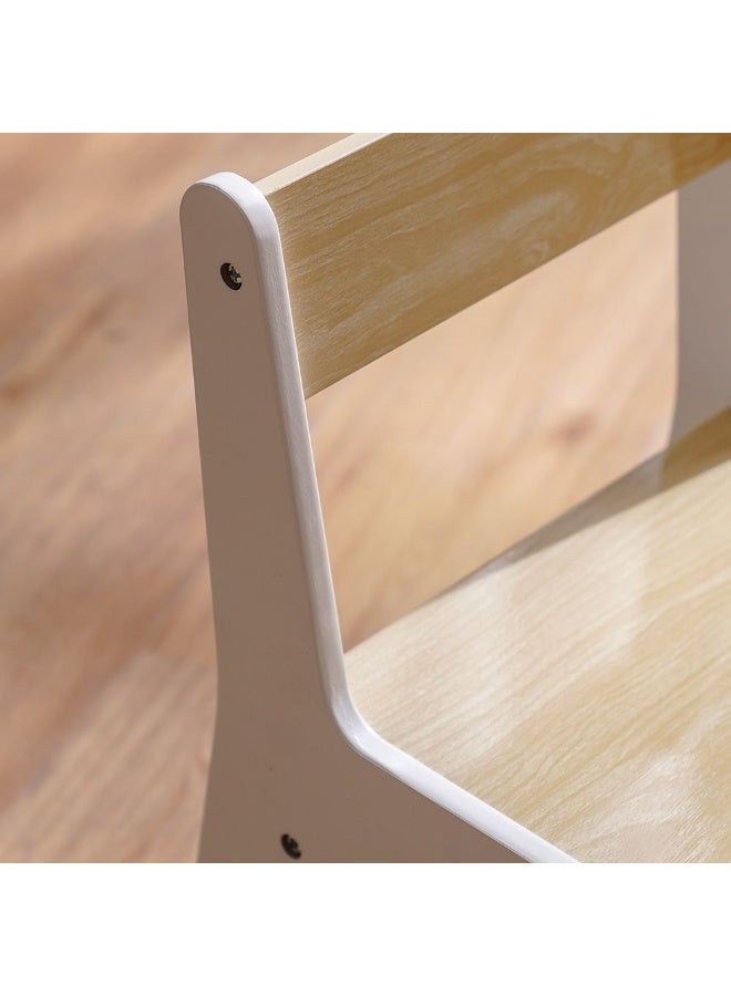 DANUBE HOME Kinder 1+2 Kids Table With Storage and Chair Set | Arts And Crafts Desk | Modern Wooden Kids Table Set For Nursery Room L60xW60xH49.5cm - White & Oak - Image 5