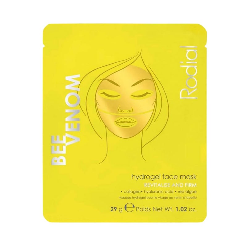 Rodial Bee Venom Hydrogel Face Mask  Premium Gold Jelly Mask for All Skin Types  Plumping Smoothing Rejuvenating  Ethically Sourced Bee Venom Triple HA for Hydration Fine Lines  Wrinkles