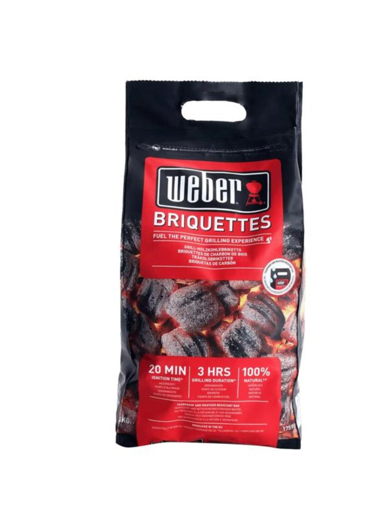 Weber All Natural Grilling Charcoal Briquettes Grey 4kg JAH17590130 - Image 1
