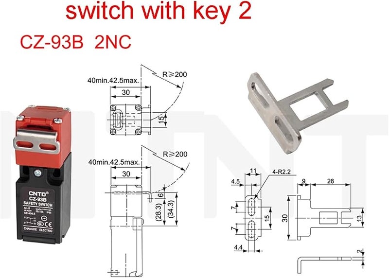 CZ93B مع مفتاح 3 مفتاح حد أمان الباب الصغير CZ 93B 2NC 3A CZ 93C NO NC - Image 2