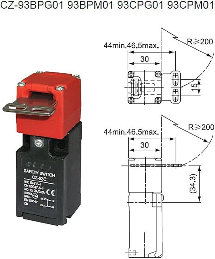 CZ93B مع مفتاح 3 مفتاح حد أمان الباب الصغير CZ 93B 2NC 3A CZ 93C NO NC - Image 3