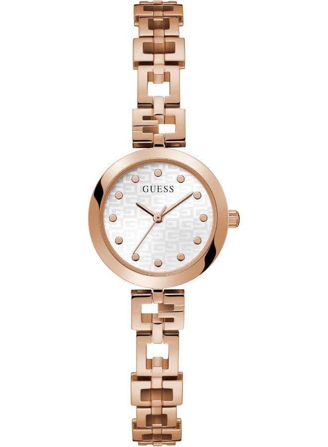 GUESS Ladies 26mm Watch - Rose Gold Tone Bracelet White Dial - Image 1