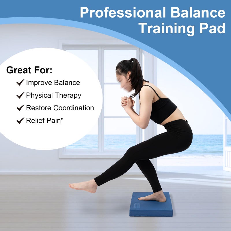 StrongTek Professional Foam Exercise Balance Pad - 15.8" x 13" x 2", High-Density TPE Foam Knee Pad, Non-Slip & Water-Resistant, for Balance Training, Physical Therapy, Yoga, and More (Blue) - Image 4