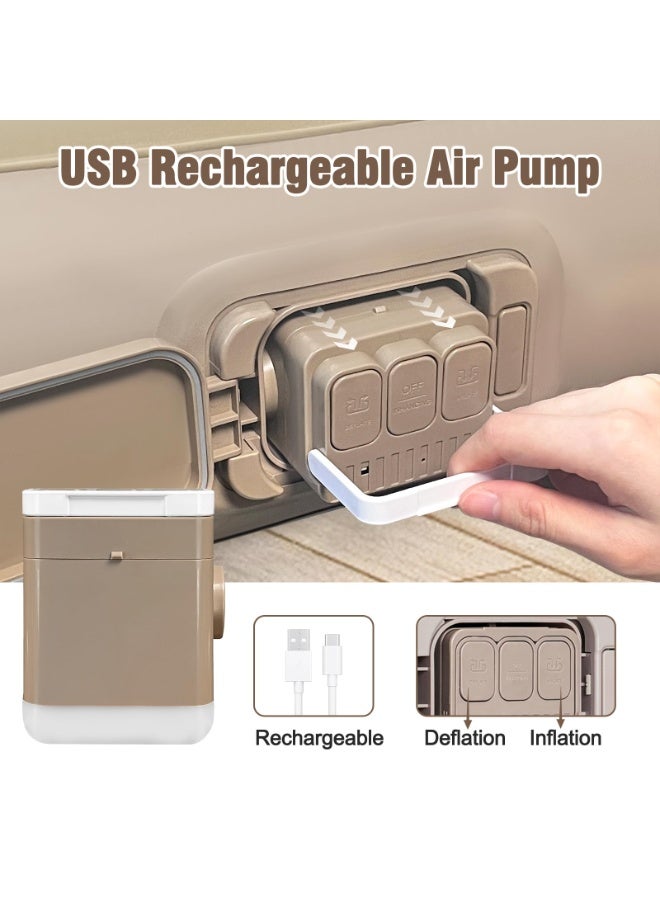 XiuWoo Double Inflatable Mattress with Built-In Pump, Portable Air Mattress with One-Touch Quick Automatic Inflation/Deflation, Suitable for Home or Outdoor Travel and Camping,200*150*25 cm - Image 5