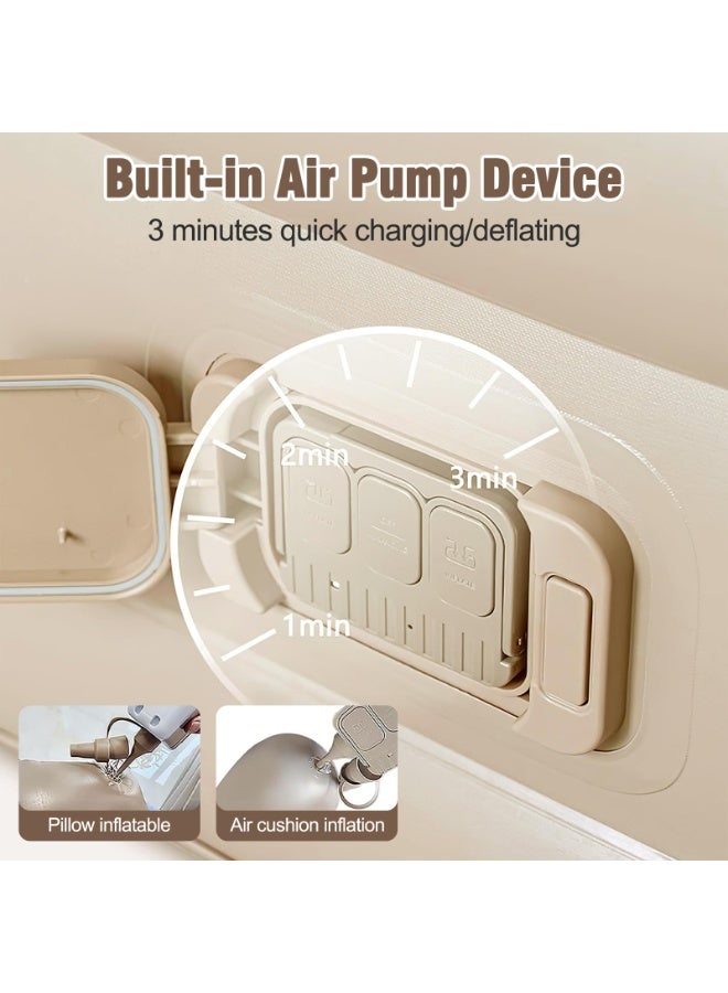 XiuWoo Double Inflatable Mattress with Built-In Pump, Portable Air Mattress with One-Touch Quick Automatic Inflation/Deflation, Suitable for Home or Outdoor Travel and Camping,200*150*25 cm - Image 3
