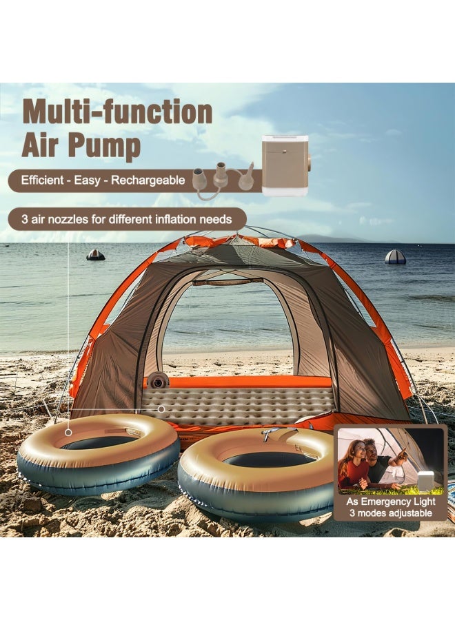 XiuWoo Double Inflatable Mattress with Built-In Pump, Portable Air Mattress with One-Touch Quick Automatic Inflation/Deflation, Suitable for Home or Outdoor Travel and Camping,200*150*25 cm - Image 4