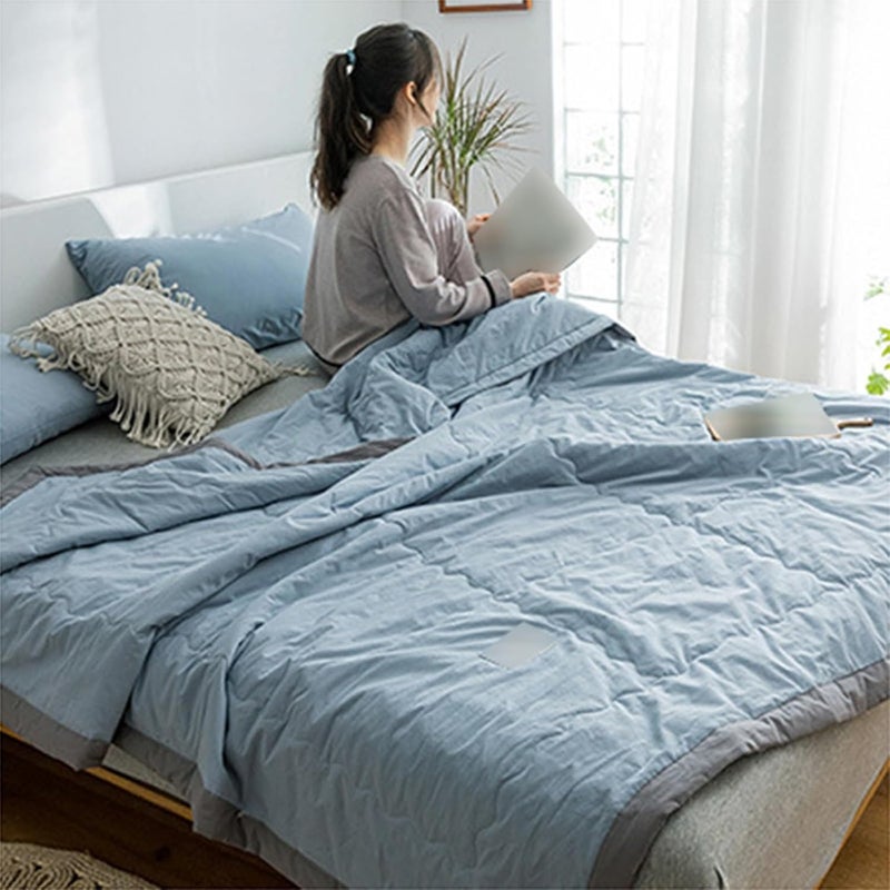 Summer Duvet, Light Soft and Comfortable Duvet, Thin and Light Duvet for Summer, Washable, Cooling Summer Quilt, Breathable, Washable, Soft Cool Fibre Blanket (M, 180 x 220 cm) - Image 2
