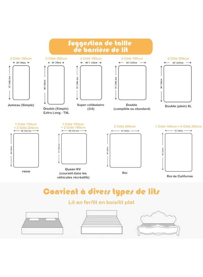 Costway One Side Baby Safety Bed Rail - Image 3