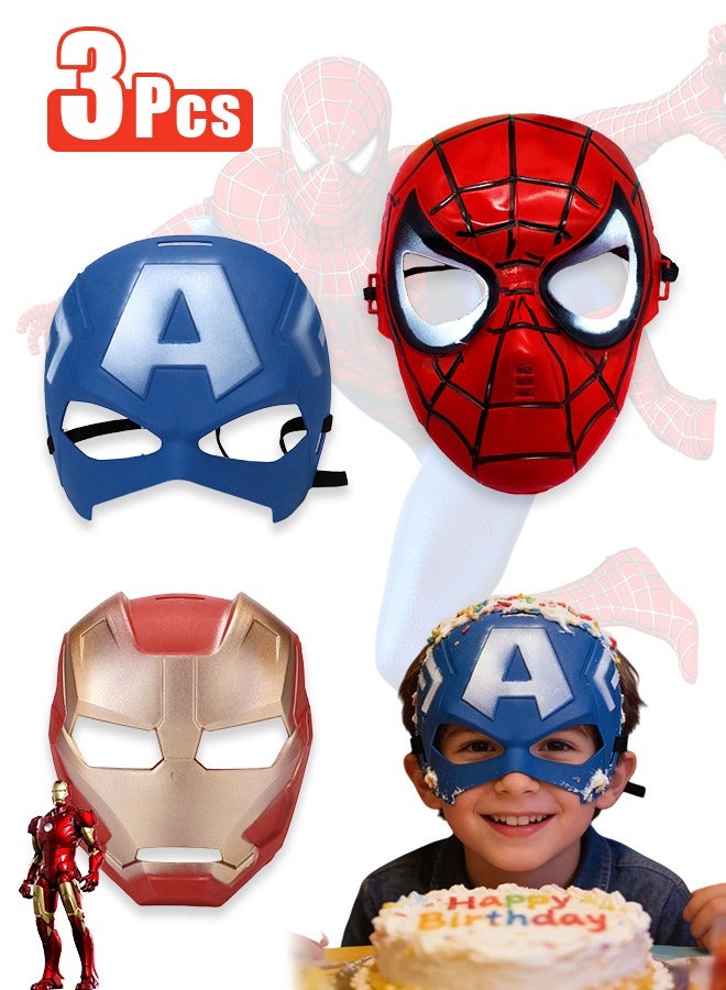 3 قطع قناع بطل خارق للأطفال، أزياء بطل خارق لحفلات أعياد ميلاد الأطفال، هدايا ألعاب للأولاد لحفلات الهالوين التنكرية - Image 1