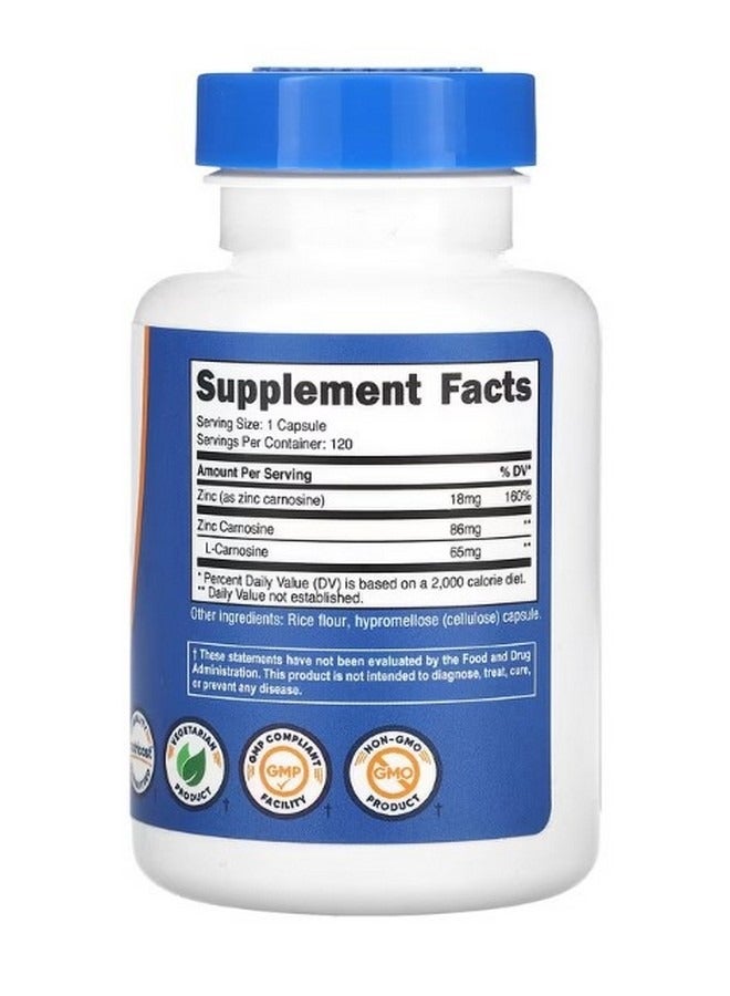 Zinc Carnosine 86 Mg 120 Capsules - Image 2