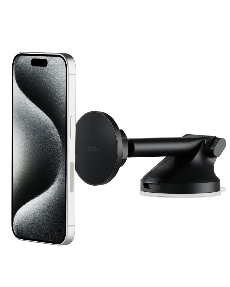 iOttie iTap 3 Magnetic Dash Windshield Car Mount Phone Holder with Suction Cup Includes Magnetic Ring Adapter Compatible with iPhone 1217 Samsung Galaxy Google Pixel and MagSafe Phones - Image 2