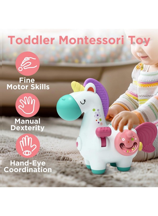 iPlay, iLearn Baby Unicorn Activity Cube, Infant Busy Cube Montessori Toy for 1 Year Old, Babies Carseat Plane Travel Toy, Toddler Sensory Development Learning Birthday Gift 6-9-12-18 Months 2 3 Years - Image 2