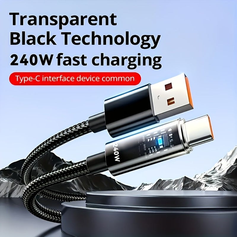 240W PD Fast Charging Data Cable 2M For iPhone 15 17 Android Type C - Image 4