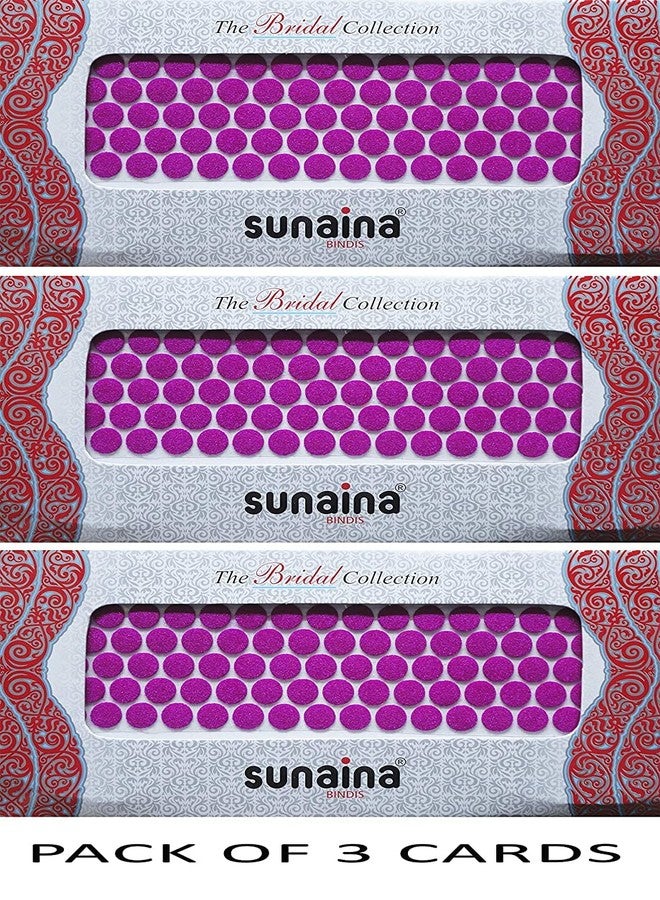 Sunaina Bridal Collection Bindi for Women (Size-4, DarkPink) (Pack of 2) (6 card in 2 pack) - Image 3